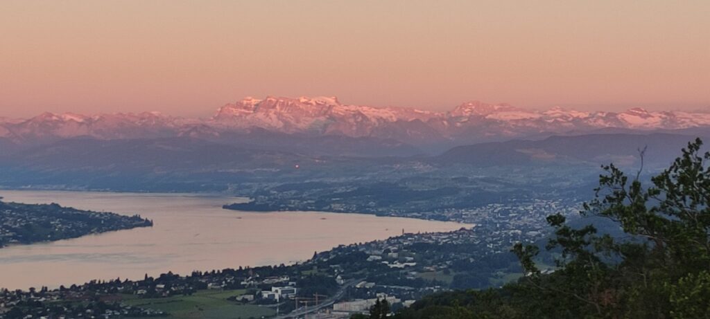 View over the Lake Zurich to the Glarnerland from Uetliberg